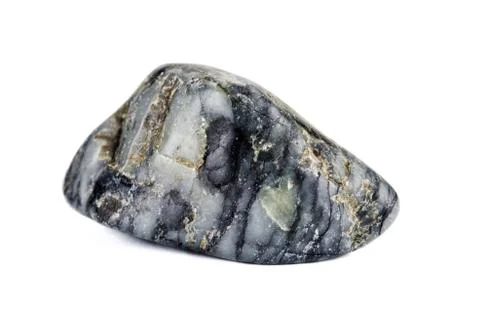 Tumbled obsidian snowflake stone Stockfoto's