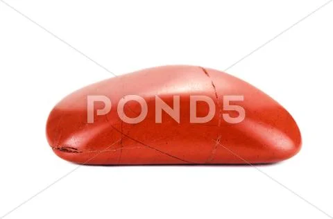 Tumbled red jasper stone Stock Photos