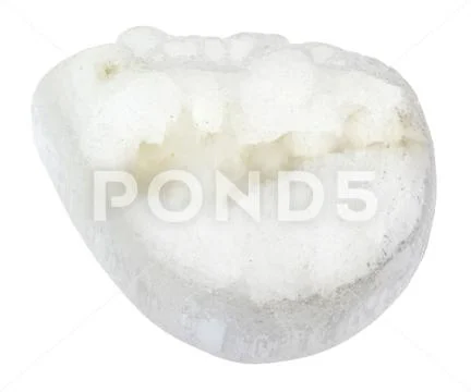 Tumbled Ulexite (TV rock) stone on white Stock Photos