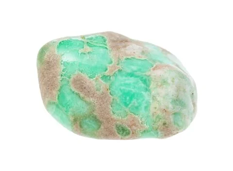 Tumbled Variscite gem stone isolated on white Stock Photos