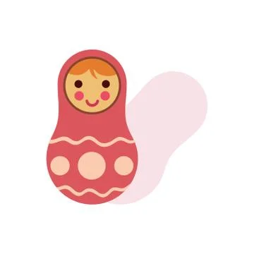 Tumbler doll on white background. Elements for Childrens Day. Stock Vector Stock Illustration
