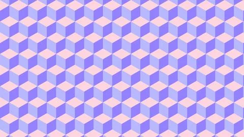 Tumbling block cube illusion tiles rotating in waves, pastel geometric vect.. 스톡 일러스트