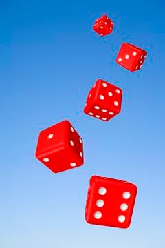 Tumbling dice and sky Stock Illustration