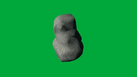 Tumbling Rock on Green Screen, Looping Video stock 51710192