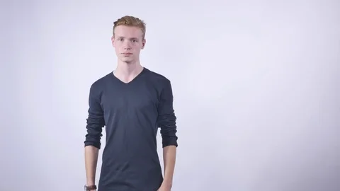 Tumbs up and down hand on white background Stock Footage 70566616