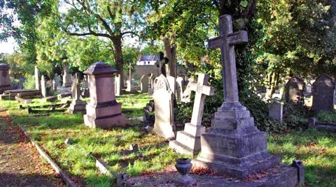 Tumbs in a cemetery 動画素材 42695676