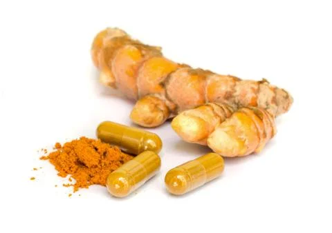Tumeric and Tumeric capsule. 写真素材