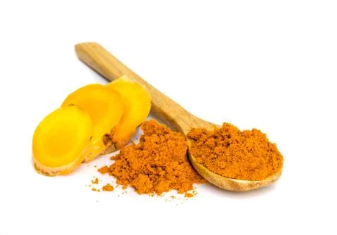 Tumeric and tumeric  powder. Stock Photos