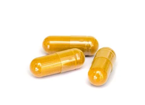 Tumeric capsule. 写真素材