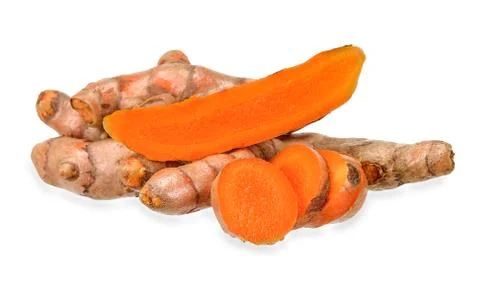 Tumeric isolated on white with clipping path Stock Photos