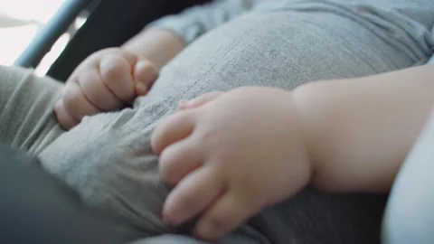 Tummy of baby boy while sleeping Video stock 168348495