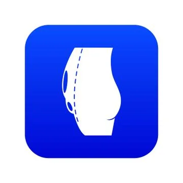 Tummy tuck icon blue vector Stock Illustration