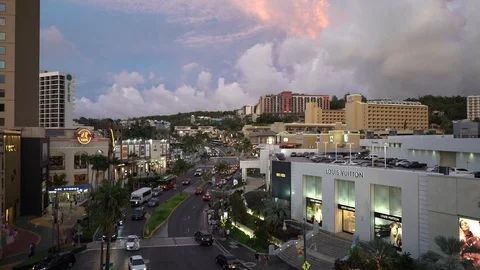Tumon Timelapse over Traffic Stock Footage 118647919
