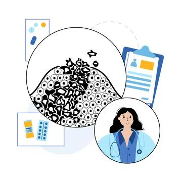 Tumor cells concept Stock Illustration