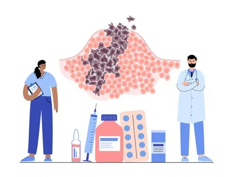 Tumor cells concept Stock Illustration