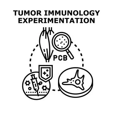 Tumor immunology experimentation concept vector illustration Stock Illustration