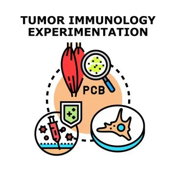Tumor immunology experimentation concept vector illustration Stock Illustration