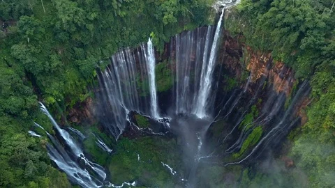 Tumpak Sewu waterfall Stock Footage 113278524