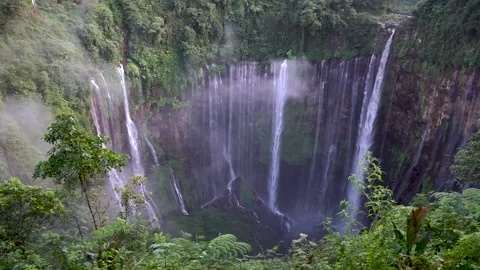 Tumpak Sewu Waterfall Stock Footage 130365580
