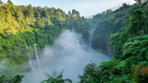 Tumpak Sewu waterfall Stock Footage 263416958