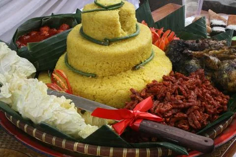 Tumpeng Rice Stock Photos
