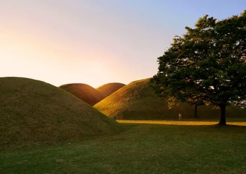 Tumuli park royal tombs complex Stock Photos