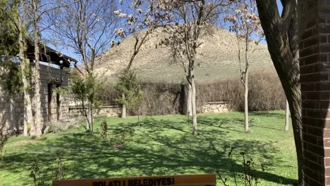 The tumulus where the tomb of King Midas is located Stock Footage 237283863