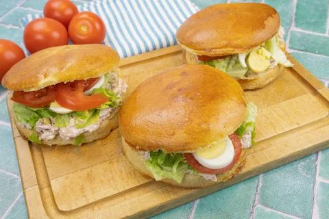 Tuna bagnat bread Stock Photos