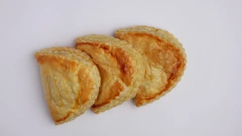 Tuna Bread Pie On White Rotated. Stockbeeldmateriaal 247478592