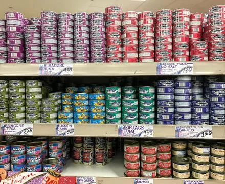 Tuna cans Stock Photos