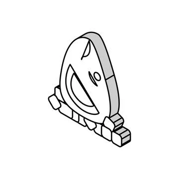Tuna fish head with ice cubes isometric icon vector illustration Stock Illustration