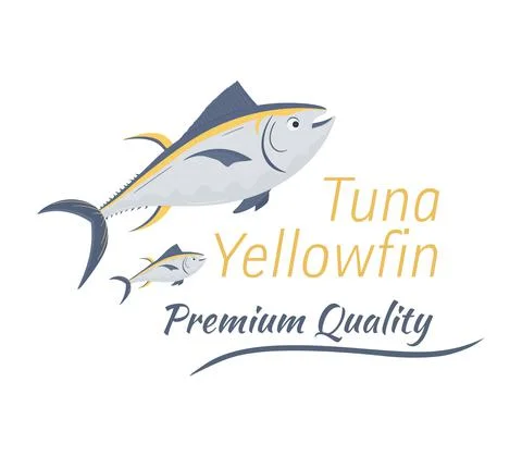 Tuna fish seafood - flat vector icon. Illustrazione stock