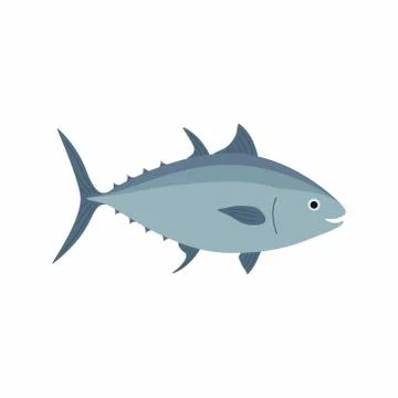 Tuna fish. Vector illustration isolated on white background. Stock Illustration
