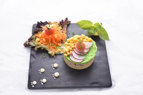 Tuna with mashed potatoes Stock Photos