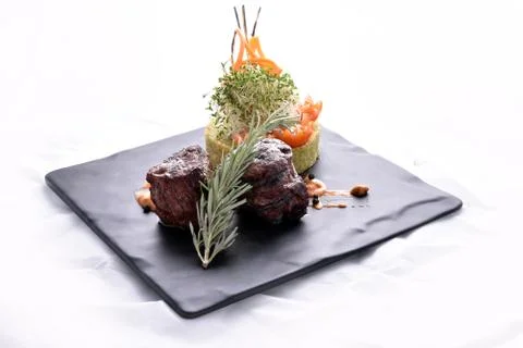 Tuna with mashed potatoes Stock Photos