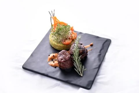 Tuna with mashed potatoes Stock Photos