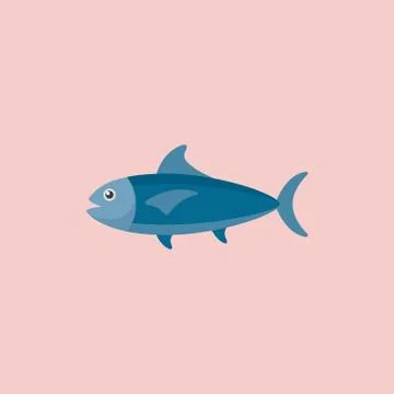 Tuna ocean fish vector icon Stock Illustration
