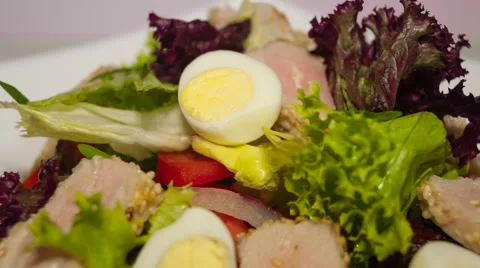 Tuna salad in the dish Video stock 68311729