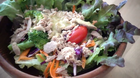 Tuna salad, slow motion Stock Footage 62648949