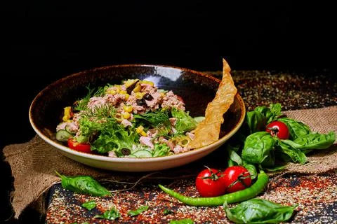 Tuna salad on the table Stock Photos