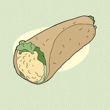 Tuna salad wrap Stock Illustration