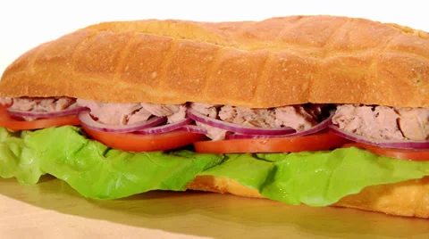 Tuna sandwich Stock Footage 32303636
