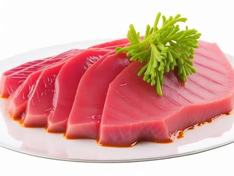 Tuna sashimi isolated on white background Stock Photos