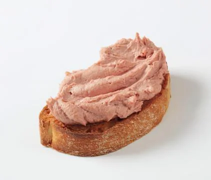 Tuna spread on a slice of toasted bread Stock Photos