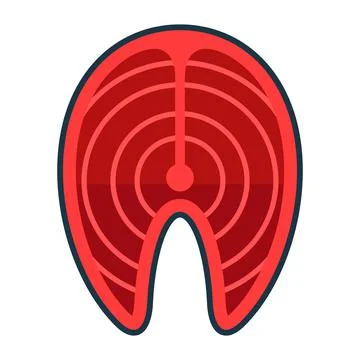 Tuna steak flat clipart vector illustration Stock Illustration