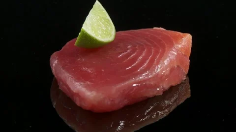 Tuna steak Stock Footage 8572777