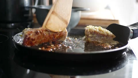 Tuna Steaks Seared Sizzling drizzled 24FPS 4K 30secs Stock Footage 139098053