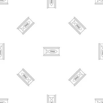 Tuna tin can pattern seamless Stock Illustration