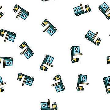 Tuna transportation vector seamless pattern Stock Illustration