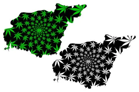 Tunceli (Provinces of the Republic of Turkey) map is designed cannabis leaf g Stock Illustration